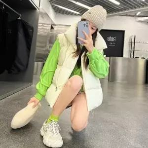 여자 패딩 레이어드 하이넥 조끼 겨울 오버핏 쪼끼