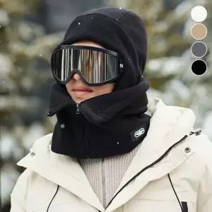 보드 겨울 워머 후리스 마스크 후드 스키 앞지퍼 4컬러