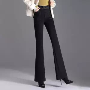 깜도리 여자 키작녀 와이드 청바지 블랙 데님 부츠컷 가을 겨울 하이웨스트 슬림핏 바지 꾹4