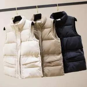 [셀러에이드]오버핏 여성 패딩 조끼 하이넥 여자 패딩 조끼 데일리 가을