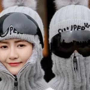 L58 겨울모자 블랙고글 BELL고글 방한모자 GRAY 겨울