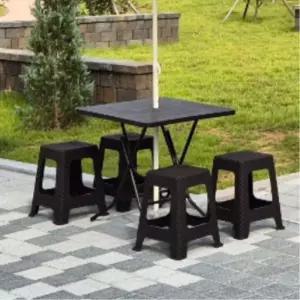 라탄모양 플라스틱 간이의자 등받이없는 포장마차 의자 병원대기의자 원룸책상의자 체어