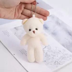 [골드스마일]보들보들 봉제 화이트 곰돌이 인형 키링 가방 장식