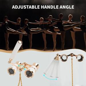 핫! 3x25 빈티지 쌍안경 망원경 오페라 극장용 안경 접이식 손잡이 여성 소녀용 망원경 호스 레이싱 글래스