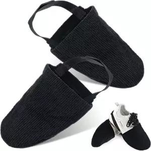 2pcs 볼링화 커버 조절 가능한 밑창 슬라이더 양말 탄력 밴드 포함 남성용 원사이즈 슬라이드 볼 댄스용