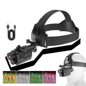4K 헤드 마운트 야간 투시 단안경 8배율 디지털 야외 적외선 야간 투시 망원경 캠핑용 사진 및 비디오 녹화