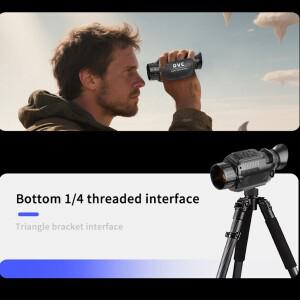 하이킹 및 캠핑용 충전식 단안경 - 4K 적외선 망원경, 28배 줌 및 64MP 야외 관찰용