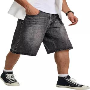 JMIERR 남성 A라인 배기 청바지 반바지 와이드 레그 캐주얼 루즈핏 Y2K 스트리트웨어 데님