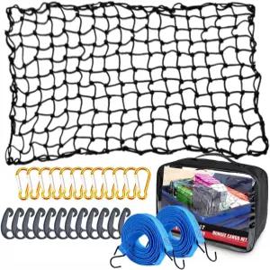 픽업 트럭 침대 트레일러 러기지를 위한 AxPower 번지 카고 네트 4 x 6 8 12 로 신축성 있는 12개의 후크와