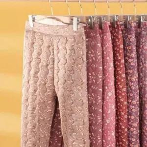 여성겨울바지 일자 방한 안감 여자 남성 보온 기모 플라워 팬츠 패딩 오리털 솜 누빔yza394