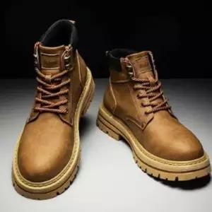 남자캐주얼신발 빈티지 통굽 하이탑 남자 레이스업 워커 워크샵 코디