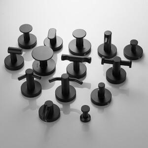 스테인레스 스틸 싱글 로브 후크, 벽걸이 코트 행어, 블랙 페인트 욕실 하드웨어