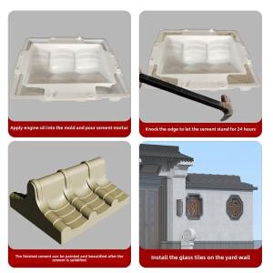 플라스틱 울타리 유약 타일 시멘트 콘크리트 금형 고대 건물 외벽 캡 골동품 틀 중국