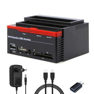 2.5 3.5 인치 SATA IDE HDD SSD 리더 듀얼 슬롯 외부 디스크 박스 인클로저 Sata-Usb 어댑터 용 하드 드라