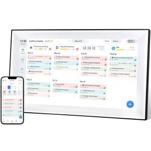 YUYIALARM 15.6인치 디지털 캘린더 2026 선물로 사진 1920 적합 플래너, x 스마트 1080 책상 IPS 및 벽 프레임 크리스마스 가족 FHD 터치스크린 전자