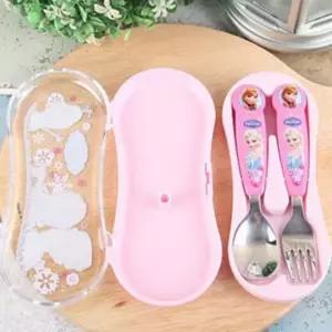 어린이 식사용 수저 포크 휴대 케이스 겨울왕국 디자인 유아용 키즈 도시락