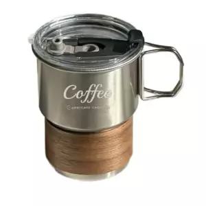 스테인리스 커피컵 뚜껑 포함 캠핑용 빨대 물컵