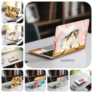 2개 세트 레트로 복고풍 엔틱 펫 노트북 스티커 - 자가 접착 방수 맥북 호환 노트북 PC 장식용 스티커