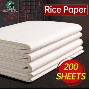 200 매 Marie s Xuan Paper 부드러운 종이 Sheng/Raw 블록 수채화 서예 성인용 어 회화