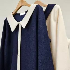 [하프클럽/]데이지배색카라스판티 412T540S 빅사이즈 여성 601