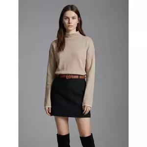 [하프클럽/샵앤]국산 여성 반목 부분골지 포인트 니트 티셔츠 BOM-WKN-21006-진