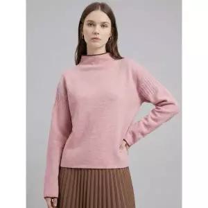 [하프클럽/샵앤]국산 여성 반목 부분골지 포인트 니트 티셔츠 BOM-WKN-21006-핑