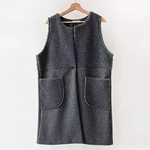 [셀러허브 패션]빅사이즈베스트 T524L601 러블리양털오픈롱조끼 BS