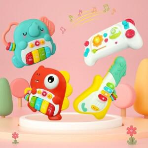 아기 전자 피아노 장난감 음악 및 빛 키보드 동물 악기 몬테소리 교육 유아 여행 선물