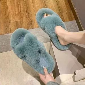 [엄지척]여자 방한 슬리퍼 스타일 부들 겨울 나기 털실 내화