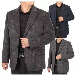 남자 고급 클래식 체크 울 정장 콤비자켓 DA-COW-Q001-차콜