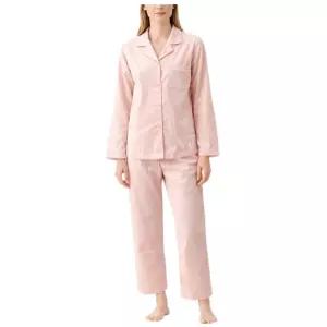 (봄/가을)모던한 인디 핑크 화이트 자수 로고 여성실켓면 잠옷 YSWNA851