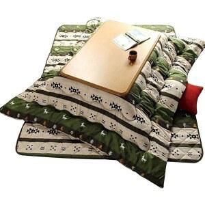 난방 테이블 다다미 겨울 스토브 접이식 수납 일본식 코타츠 4종 세트 다기능 커피 1200000cm (그린 120 x 75 36cm)