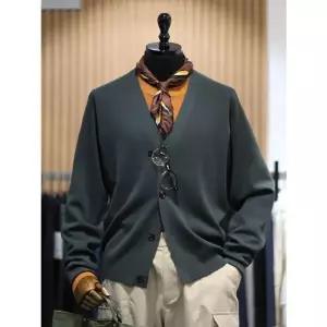 [본]BON 카키 밀라노 조직 하프 가디건 BN4FSW849[35676579]