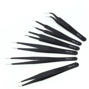 [2개구성] 스티커 집게 트위저 블랙 6종 비즈 네일아트 다이어리꾸미기 AEW9D207E