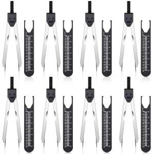 간호용 자 심전도 제도 분할기가 있는 EKG 캘리퍼 ECG 측정 도구 블랙, 8피스