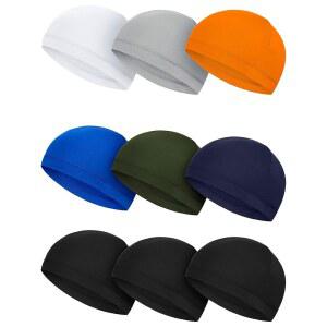 새티니어 9피스 해골 모자 헬멧 라이너 러닝 남성용 우유 실크 사이클링은 여름 스포츠용 헝겊을 만듭니다