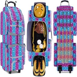 JMIANeodark 캐처스 기어백 바퀴 달린 소프트 롤링 야구백 별도의 신발 칸과 멀티스페이스 남성용 휴대용