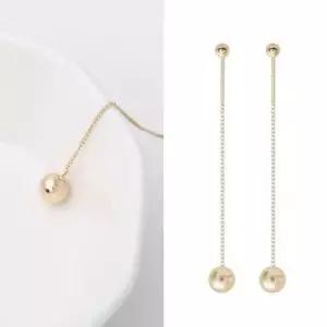 정품 14K 골드 5mm 볼 롱 귀걸이 피어싱_한쪽 W039ABB