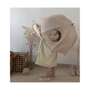 투윤 감성 체크 유아 우산