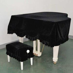 덮개 피아노 교회 벨벳 적갈색 그레이 오염방지 하프커버 부드러운 1 그랜드피아노 대형