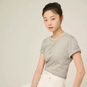 [백화점 정품] 빈폴 레이디스 레이어드 디테일 반소매 티셔츠 - 그레이 (BF5442C993)