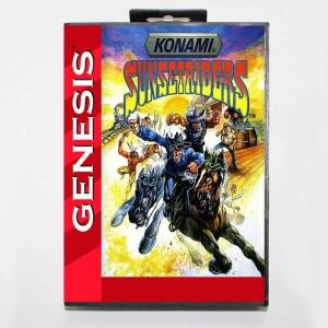 16비트 Sega Megadrive Genesis 콘솔용 맞춤형 미국 상자가 포함된 Sunset Riders MD 게임 카드