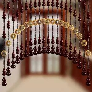 구슬 커튼 도어 커튼 풍수 비즈발 복숭아 나무 베란다