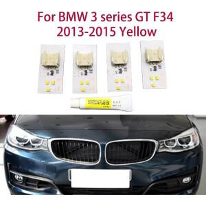 BMW 호환 3 시리즈 GT F34 2013- 레몬 옐로우 DRL 칩 천사 눈 밝은 색상 수정 자동차 헤드 라이트 밸러스트
