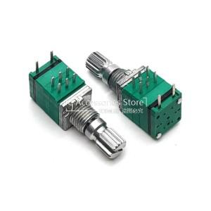 2PCS RK097 듀얼 푸시 스위치 B10K 볼륨 오디오 조정 가능 전위차계 저항 8 핀 샤프트 길이 15MM