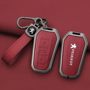 푸조 호환 208 308 408 508 패션 가죽 자동차 키 케이스 커버 쉘 홀더 보호 가방 액세서리