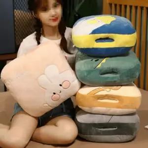 (디자인 그린공룡)판촉물 거실 극세사 난방 1SET 겨울 학생 레져 인테리어 모포 담요 캠핑 사각쿠션