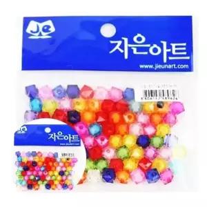 ( )아크릴 이중비즈 24면체 10mm 구슬부자재 비즈재료 키링부자재
