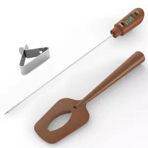 온도계가 내장된 에펑 캔디 주걱과 냄비 클립 u2013 만들기 초콜릿 잼 시럽을 위한 빠른 즉시 읽기 디지털