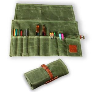 Earth Fiber Co 컴팩트 캔버스 페인트 롤 정리함 위한 아트 용품 백 보관 잉을 홀더 및 아티스트를 휴대용 - 브러시 페인팅